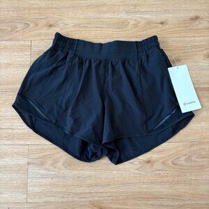 Lululemon Athletic Hotty Hot Low Rise Shorts 4” Lined Black NWT Women’s Sz 6